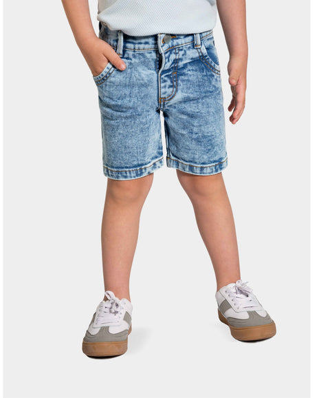 Bermuda Para Bebé Niño En Denim Tono Medio Claro