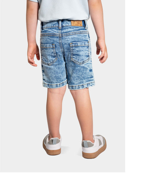 Bermuda Para Bebé Niño En Denim Tono Medio Claro