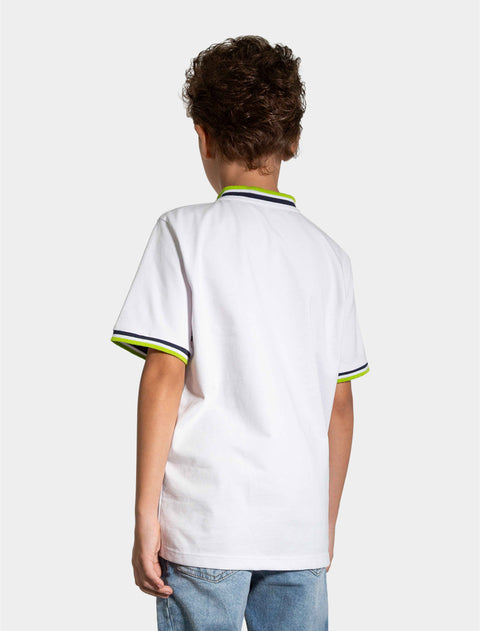 Camiseta Manga Corta Para Niño En Tela Suave Color Blanco