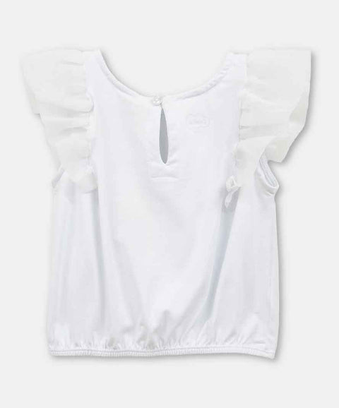 Camiseta Manga Corta Para Niña En Licra Color Blanco