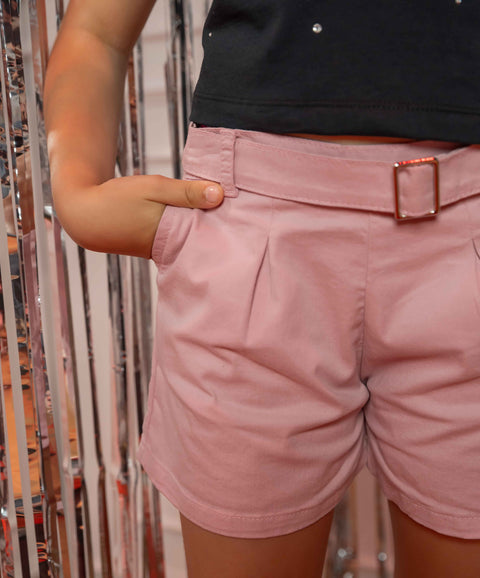 Short Para Niña En En Tela Suave Color Rosado