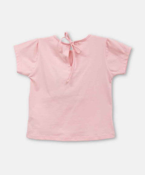 Camiseta Manga Corta Para Bebe Niña En Licra Color Rosado