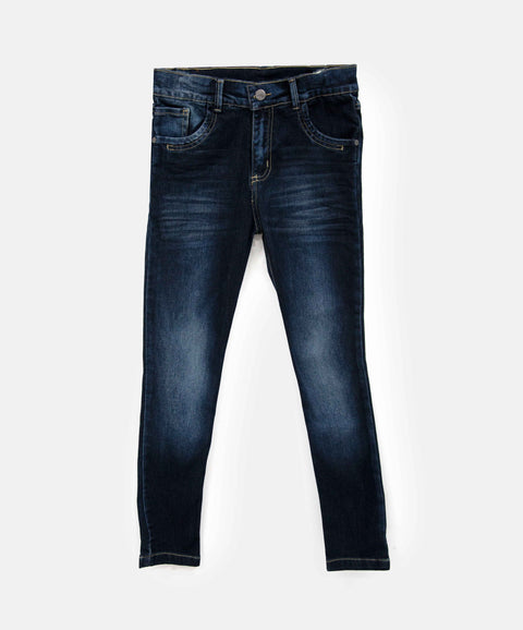 Jean Skinny Para Niño En Denim Tono Oscuro