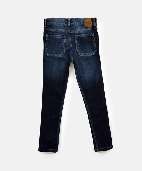 Jean Skinny Para Niño En Denim Tono Oscuro