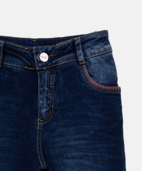 Jean Slim Para Niña En Denim Tono Medio Oscuro