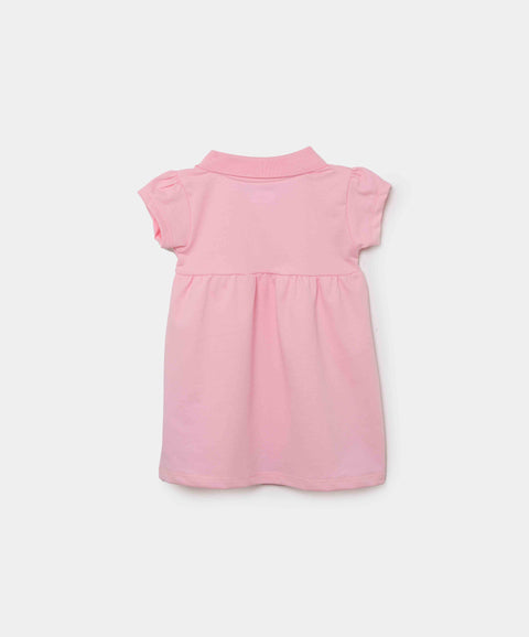 Vestido Tipo Polo Para Recién Nacida En Algodón Color Rosado Claro