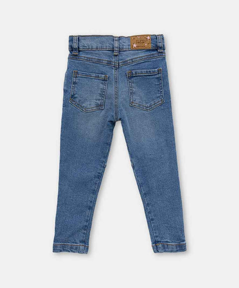 Jean Slim Para Bebé Niña En Denim Tono Medio Claro