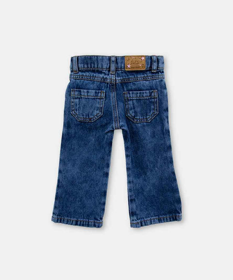 Jean Flare Para Bebé Niña En Denim Tono Medio Oscuro