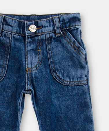 Jean Flare Para Bebé Niña En Denim Tono Medio Oscuro