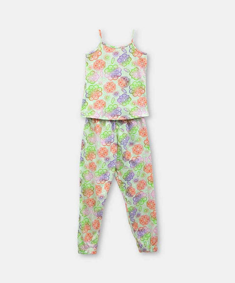 Pijama Manga Sisa Y Pantalón Para Niña Color Verde Floral