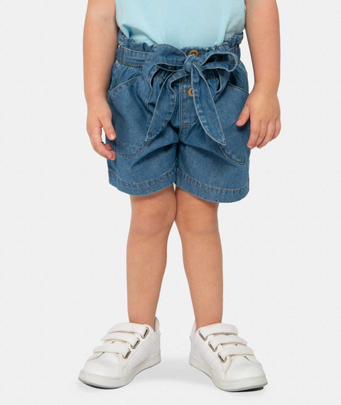 Short Para Bebe Niña En Denim Color Índigo