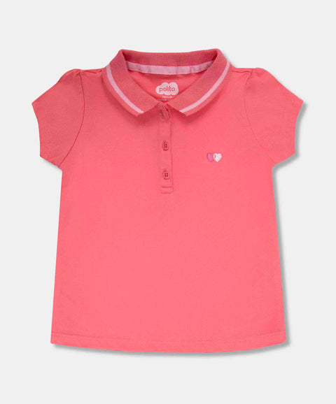 Camiseta Tipo Polo Para Bebé Niña En Algodón Color Fucsia