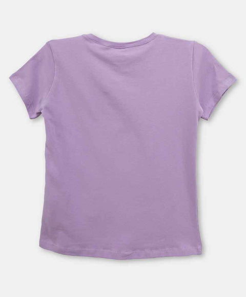 Camiseta Manga Corta Para Niña En Licra Color Lila