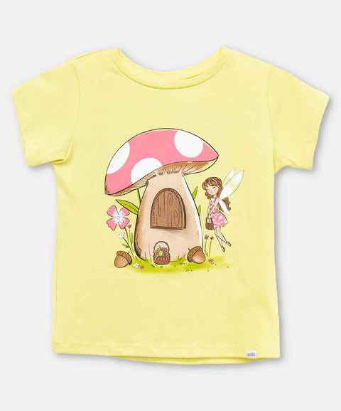 Camiseta Manga Corta Para Bebe Niña En Licra Color Verde Lima