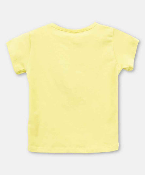 Camiseta Manga Corta Para Bebe Niña En Licra Color Verde Lima