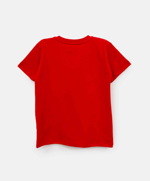 Camiseta Manga Corta Para Bebe Niño En Tela Suave Color Rojo