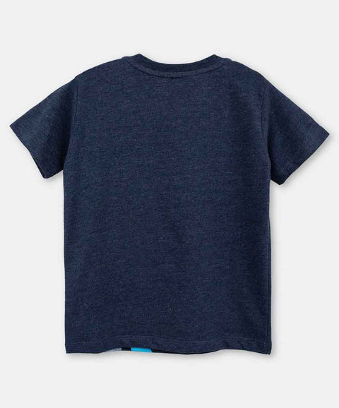 Camiseta Manga Corta Para Bebe Niño En Tela Suave Color Azul Cross