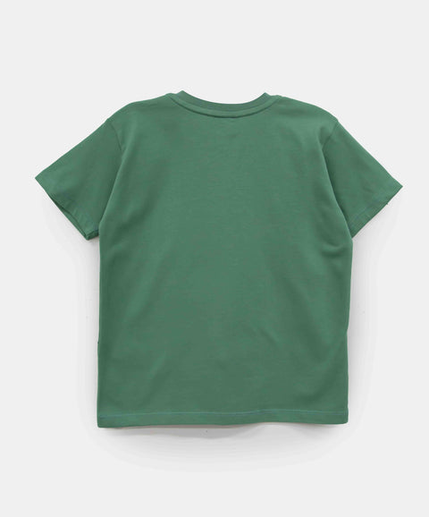 Camiseta Manga Corta Para Bebe Niño En Tela Suave Color Verde Oliva