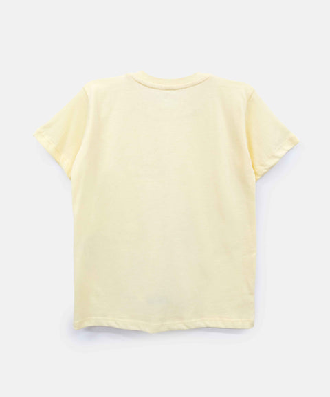 Camiseta Manga Corta Para Bebe Niño En Tela Suave Color Amarillo Claro