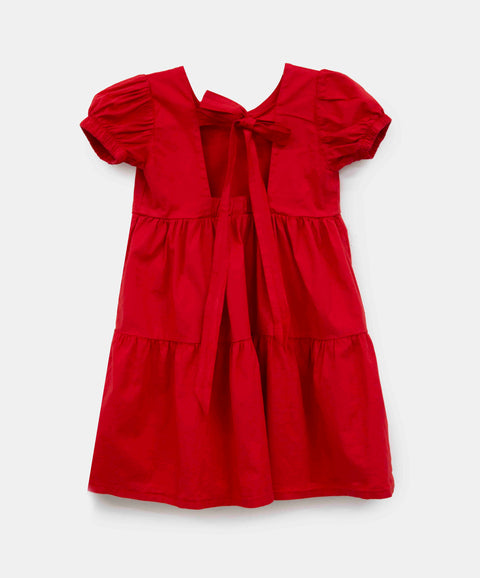 Vestido Para Bebé Niña En Popelina Color Rojo