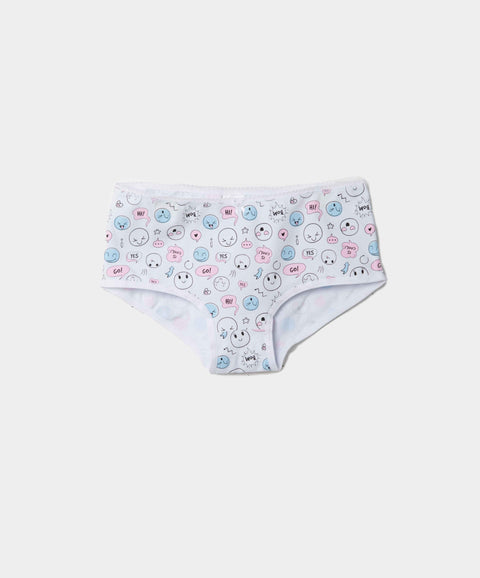 Paquete De Panties X3 Para Niña En Algodón Color Gris Blanco Y Azul