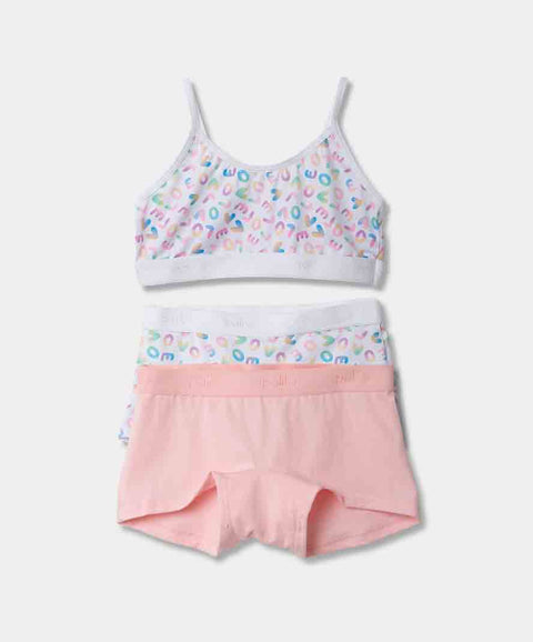 Paquete De Top Y Panties Para Niña En Algodón Color Blanco