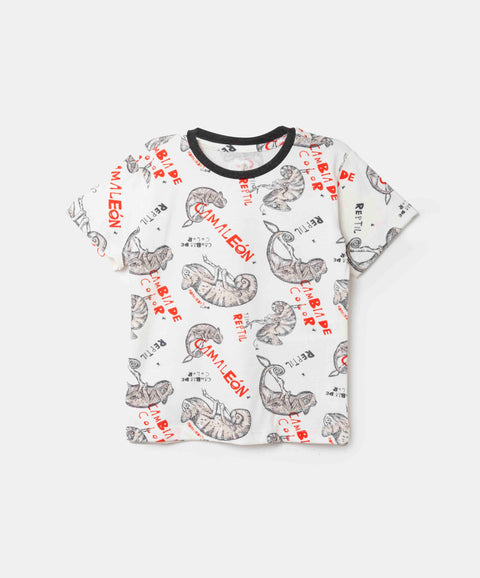 Camiseta Manga Corta Para Bebe Niño En Tela Suave Color Marfil