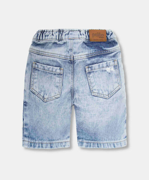 Bermuda Para Bebé Niño En Denim Tono Claro