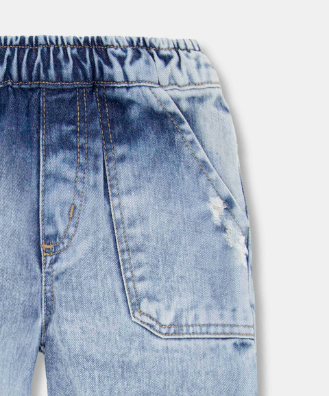 Bermuda Para Bebé Niño En Denim Tono Claro