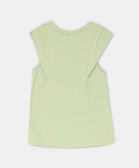 Camiseta Manga Corta Para Niña Color Verde Manzana