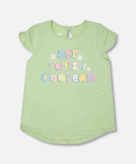 Conjunto Camiseta Y Leggings Para Bebé Niña En Licra Color Verde Manzana