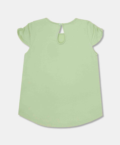 Conjunto Camiseta Y Leggings Para Bebé Niña En Licra Color Verde Manzana