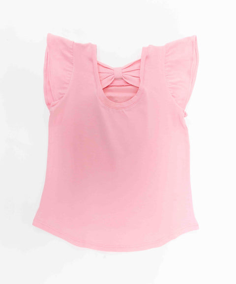 Camiseta Manga Corta Para Bebe Niña En Licra Color Rosado