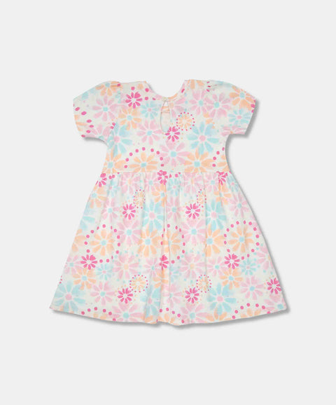 Vestido Manga Corta Para Bebe Niña Color Marfil Estampado