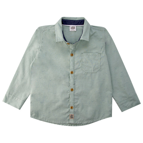 Camisa para bebé niño en popelina color verde