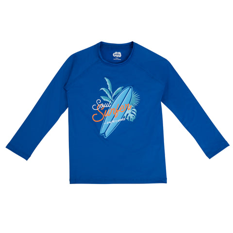 Camiseta De Playa Para Niño Manga Larga Color Azul