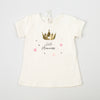 Camiseta para bebé niña en licra color marfil