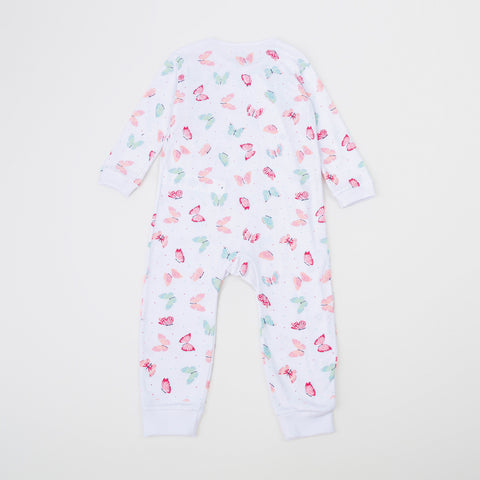 Pijama para recién nacida en tela suave color blanco