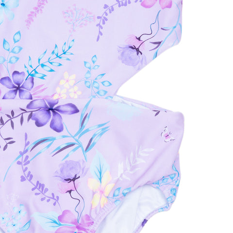 Vestido de baño para niña con estampado floral