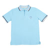 Camiseta tipo polo para niño en algodón color azul claro