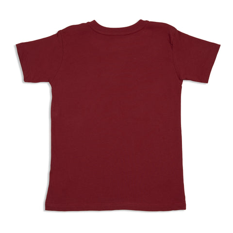 Camiseta para bebé niño en tela suave color rojo vino