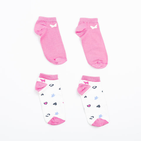 Medias x 2 para bebé niña en algodón color rosado