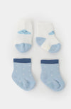 Medias x 2 para recién nacido en algodón color azul claro