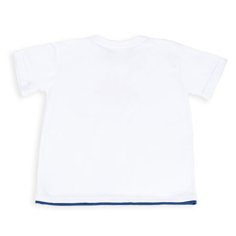 Camiseta para bebé niño en tela suave color blanco