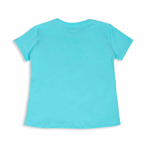 Camiseta para niña en licra color aqua