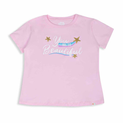 Camiseta para niña en licra color rosado