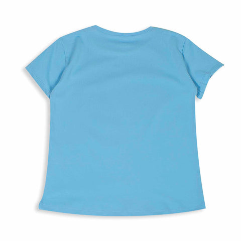 Camiseta para niña en licra color azul