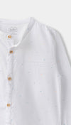 Camisa manga larga para bebé niño en popelina color blanco