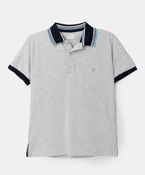Camiseta tipo polo para niño en algodón color blanco jasped