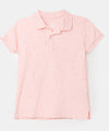 Camiseta tipo polo para bebé niño en algodón color rosado claro